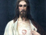 Obraz Najświętszego Serca Pana Jezusa, który można zobaczyć na seminaryjnym korytarzu. Sercu Zbawiciela została zawierzona nasza wspólnota.